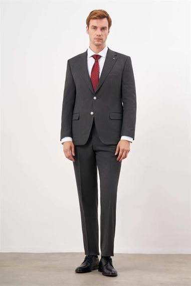 Morven Erkek Siyah Poliviskon Trend Ekoseli Dynamic Fit Mono Yaka Takım Elbise - photo 2