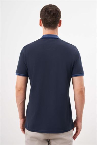 Morven Erkek Lacivert Trend Polo Yaka Dynamic Fit T-Shirt - fotoğraf 5