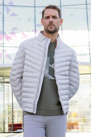 Morven Erkek Beyaz Su İtici Rüzgar Geçirmez Dynamic Fit Rahat Kesim Şişme Mont - photo 3