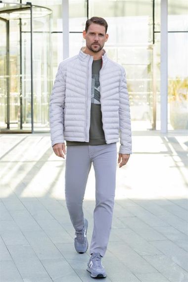 Morven Erkek Beyaz Su İtici Rüzgar Geçirmez Dynamic Fit Rahat Kesim Şişme Mont - photo 4