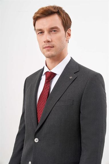 Morven Erkek Siyah Poliviskon Trend Ekoseli Dynamic Fit Mono Yaka Takım Elbise - photo 5