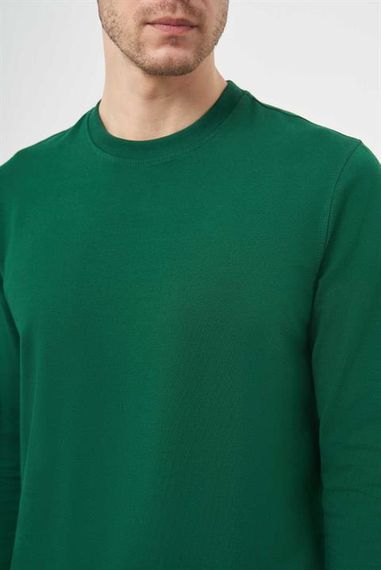 Morven Erkek Yeşil Bisiklet Yaka Dynamic Fit Rahat Kesim Sweatshirt - photo 4