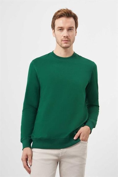 Morven Erkek Yeşil Bisiklet Yaka Dynamic Fit Rahat Kesim Sweatshirt - photo 3
