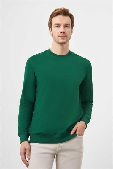 Morven Erkek Yeşil Bisiklet Yaka Dynamic Fit Rahat Kesim Sweatshirt - photo 2