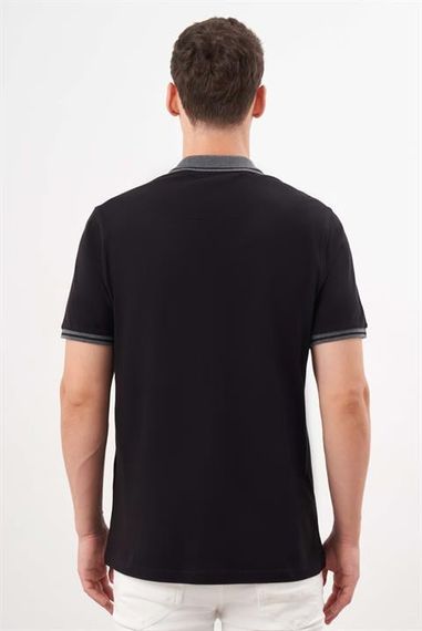 Morven Erkek Siyah Trend Polo Yaka Dynamic Fit T-Shirt - fotoğraf 5