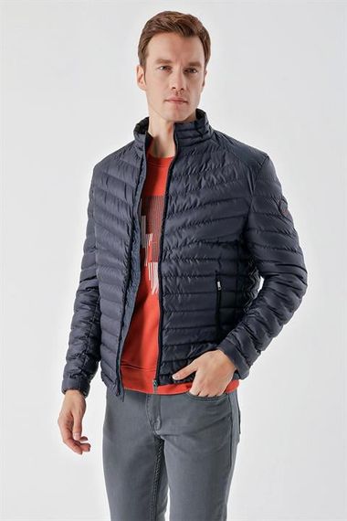 Morven Erkek Lacivert Su İtici Rüzgar Geçirmez Dynamic Fit Rahat Kesim Şişme Mont - photo 1