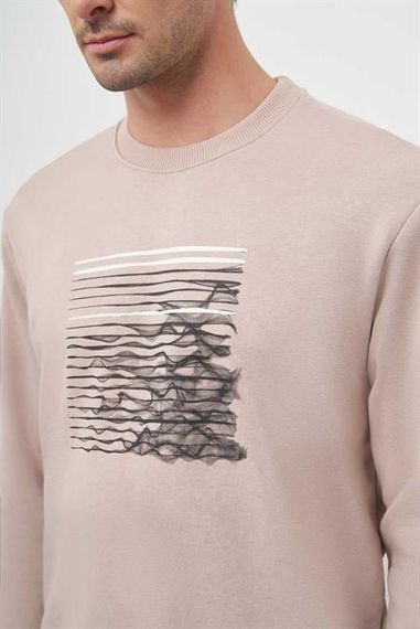 Мужской свитшот Morven с круглым вырезом, 65% хлопок, 35% полиэстер, длинный рукав, без карманов, трендовый цвет камень - фото 4