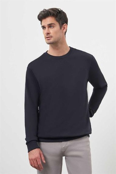 Morven Erkek Lacivert Basic Bisiklet Yaka Sweat-Shirt - photo 2