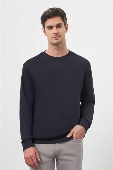 Morven Erkek Lacivert Basic Bisiklet Yaka Sweat-Shirt - photo 1