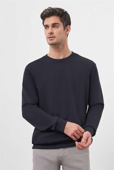 Morven Erkek Lacivert Basic Bisiklet Yaka Sweat-Shirt - photo 4