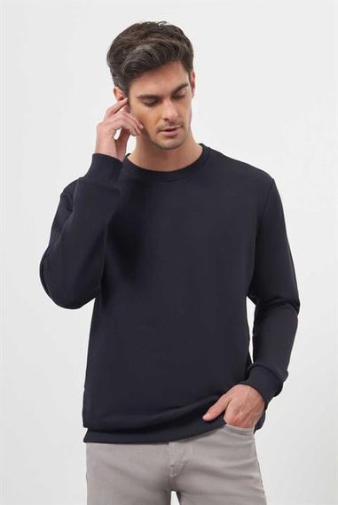 Morven Erkek Lacivert Basic Bisiklet Yaka Sweat-Shirt - photo 3