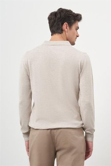 Morven Erkek Bej Basic Polo Yaka Dynamic Fit Rahat Kesim Triko - photo 5