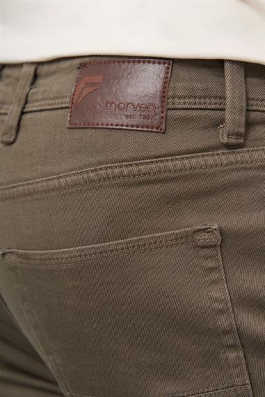 Morven Erkek Haki Mevsimlik Pamuk 5 Cep Dynamic Fit Jean Pantolon - fotoğraf 4
