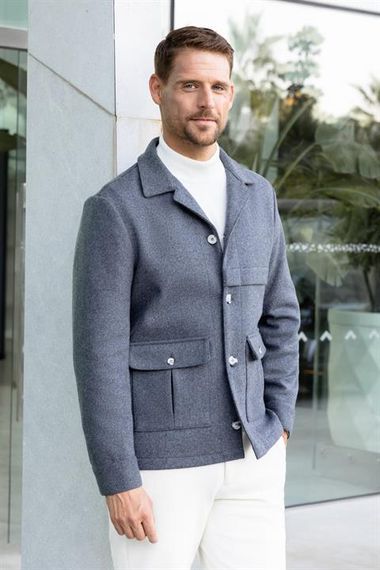 Morven Erkek Füme Yünlü Worker Ceket - fotoğraf 1