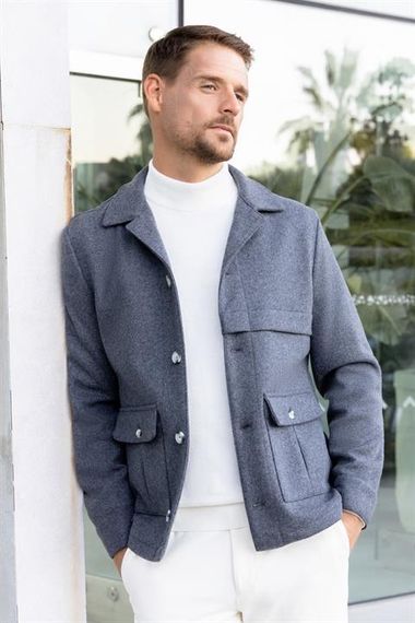 Morven Erkek Füme Yünlü Worker Ceket - fotoğraf 2