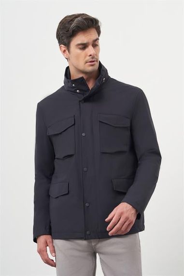 Morven Erkek Lacivert Poliamit Çıtçıtlı Kapitone Mont - photo 1