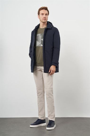Morven Erkek Lacivert Poliamit Çıtçıtlı Kapüşonlu Mont - photo 5
