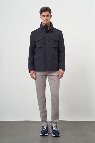 Morven Erkek Lacivert Poliamit Çıtçıtlı Kapitone Mont - photo 5