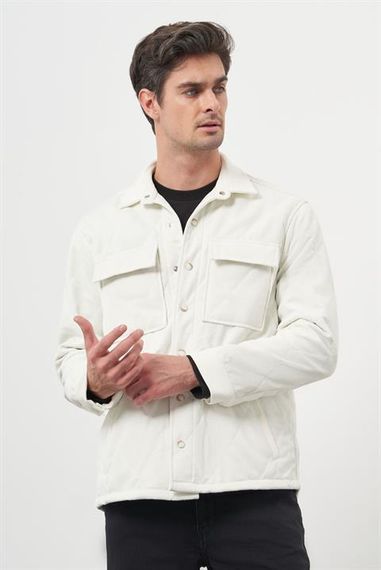 Morven Erkek Ekru Kapitoneli Worker Ceket - fotoğraf 2
