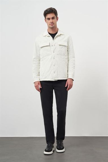 Morven Erkek Ekru Kapitoneli Worker Ceket - fotoğraf 4