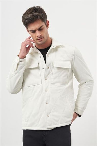 Morven Erkek Ekru Kapitoneli Worker Ceket - fotoğraf 3