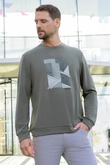Morven Erkek Yeşil Trend Bisiklet Yaka Sweat-Shirt - photo 2