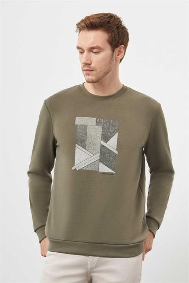 Morven Erkek Yeşil Trend Bisiklet Yaka Sweat-Shirt - photo 3