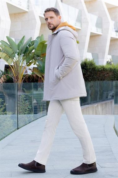 Morven Erkek Taş Poliamit Çıtçıtlı Kapüşonlu Mont - photo 1