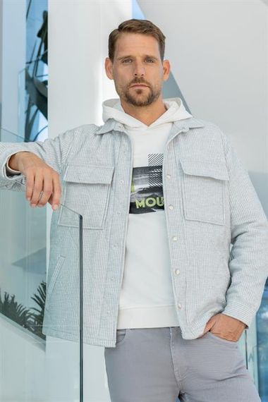 Чоловікський сірий куртка Worker з капітонною структурою, динамічна посадка, 72% поліестер, 23% віскоза, 5% еластан, з боковими кишенями - фото 1