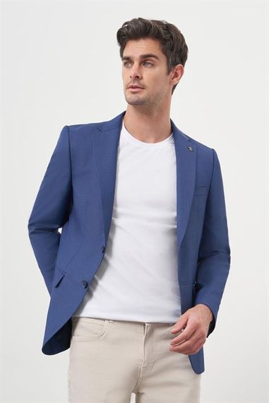 Morven Erkek Parlement Poliviskon Slim Fit Mono Yaka Klasik Ceket - photo 2