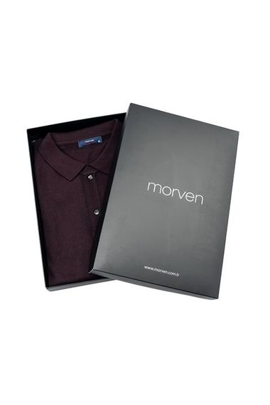 Mor Basic Dinamik Fit Rahat Kesim Polo Yaka HEDİYE KUTULU Triko Kazak - fotoğraf 1