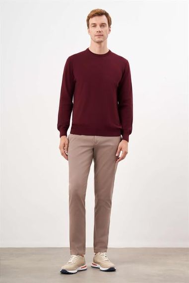 Koyu Bordo Basic Dinamik Fit Rahat Kesim Bisiklet Yaka HEDİYE KUTULU Triko Kazak - fotoğraf 5