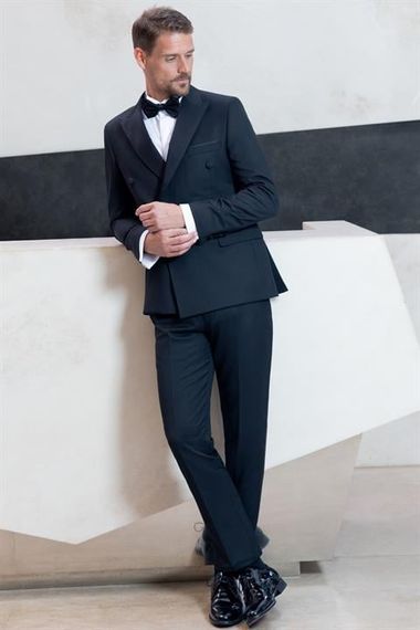 Morven Erkek Siyah Kruvaze Sivri Çıkma Yaka Slim Fit Damatlık - photo 4