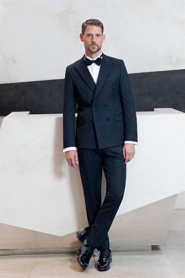 Morven Erkek Siyah Kruvaze Sivri Çıkma Yaka Slim Fit Damatlık - photo 2