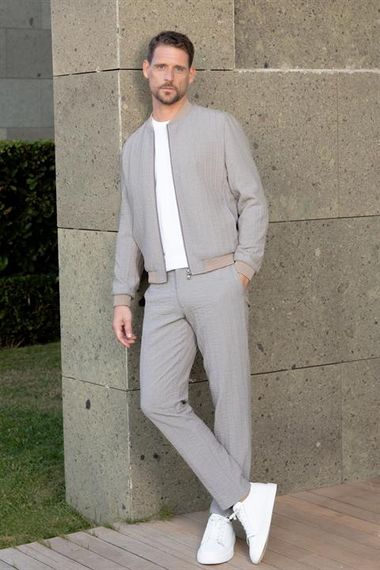 Morven Erkek AÇIK KAHVE Poliviskon Fermaurlı Baharlık Bomber Mont - photo 2