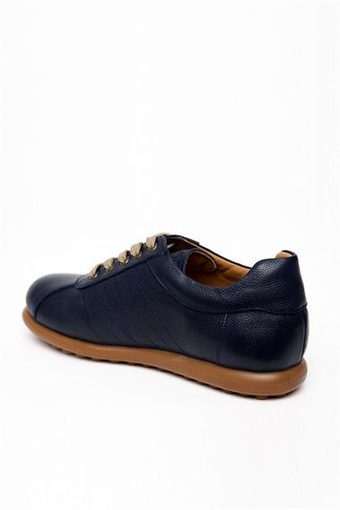Morven Erkek Lacivert Deri Smart Casual Ayakkabı - фото 4