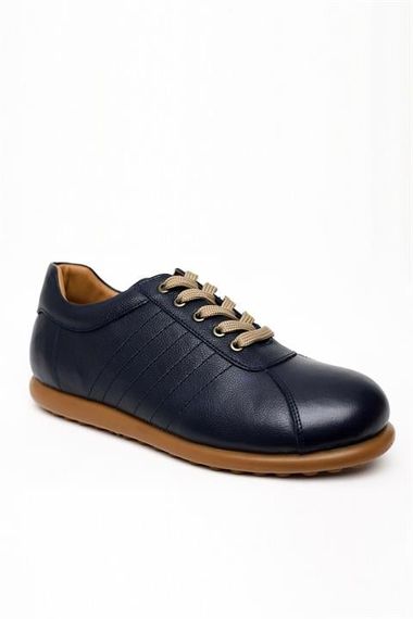 Morven Erkek Lacivert Deri Smart Casual Ayakkabı - фото 1
