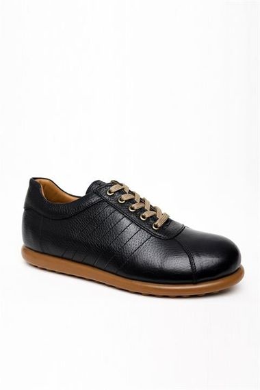 Morven Erkek Siyah Deri Smart Casual Ayakkabı - фото 1