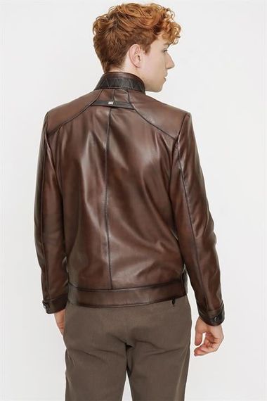 Morven Men's A-Brown New York Leather Coat - photo 5