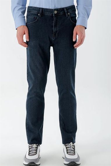 Morven Erkek Lacivert Denim 5 Cep Dynamic Fit Jean Kot Pantolon - photo 2