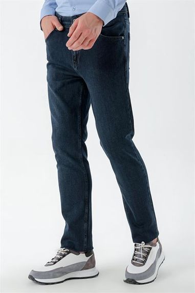 Morven Erkek Lacivert Denim 5 Cep Dynamic Fit Jean Kot Pantolon - photo 4