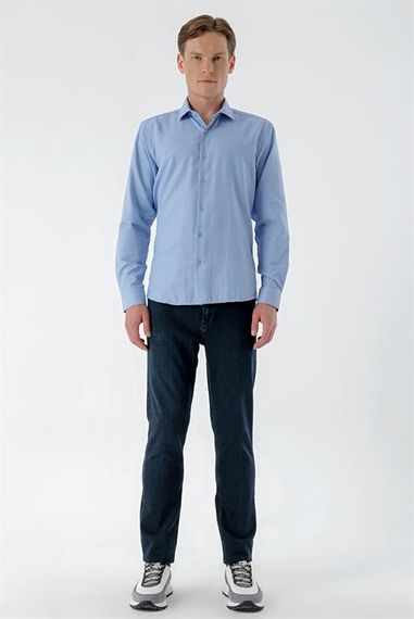 Morven Erkek Lacivert Denim 5 Cep Dynamic Fit Jean Kot Pantolon - photo 5