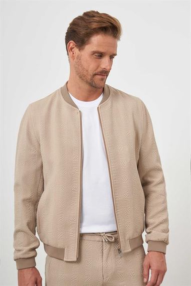 Morven Erkek Bej Poliviskon Fermuarlı Mont - fotoğraf 2