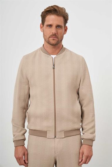 Morven Erkek Bej Poliviskon Fermuarlı Mont - fotoğraf 3