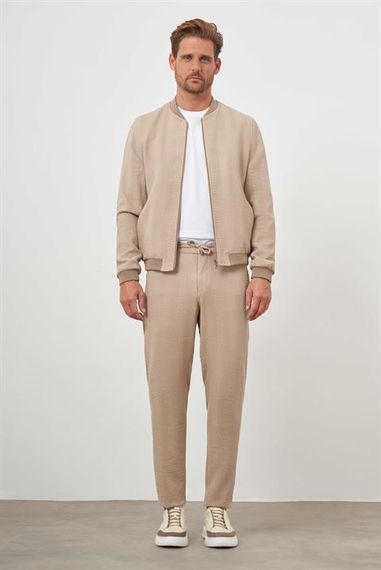 Morven Erkek Bej Poliviskon Fermuarlı Mont - fotoğraf 5