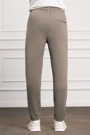 Мужские брюки Хаки Slim Fit с завязками на талии - фото 3