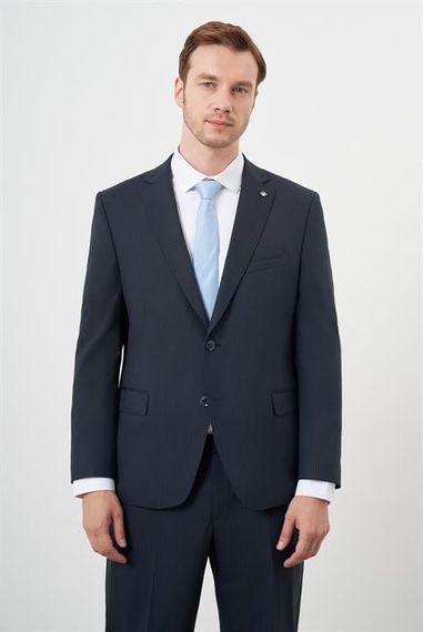 Morven Erkek Lacivert Yünlü Platinium 4-Drop Dynamic Fit Mono Yaka Takım Elbise - photo 2