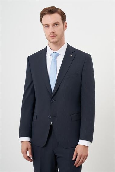 Morven Erkek Lacivert Yünlü Platinium 4-Drop Dynamic Fit Mono Yaka Takım Elbise - photo 3