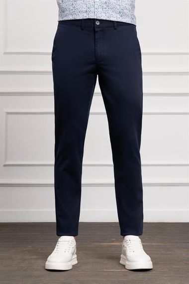 Morven Erkek Lacivert Slim Fit Chino Pantolon - photo 1