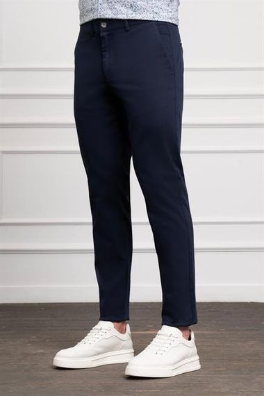 Morven Erkek Lacivert Slim Fit Chino Pantolon - photo 2